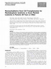 Research paper thumbnail of Nonmyeloablative Stem Cell Transplantation for Myelodysplastic Syndrome or Acute Myeloid Leukemia in Patients 60 Years or Older