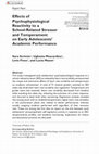 Research paper thumbnail of Effects of Psychophysiological Reactivity to a School-Related Stressor and Temperament on Early Adolescents’ Academic Performance