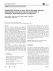 Research paper thumbnail of Multiple PRP injections are more effective than single injections and hyaluronic acid in knees with early osteoarthritis: a randomized, double-blind, placebo-controlled trial