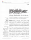 Research paper thumbnail of Impact of COVID-19 on Gender-Based Violence Prevention and Response Services in Kenya, Uganda, Nigeria, and South Africa: A Cross-Sectional Survey