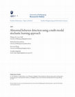 Research paper thumbnail of Abnormal Behavior Detection using a multi-modal stochastic learning approach