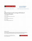 Research paper thumbnail of Efficient supervised learning with reduced training exemplars