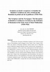 Research paper thumbnail of Scriptura și ziarul: receptarea versiunilor lui Dumitru Cornilescu de către ortodocșii din România în primii ani de la publicare (1920–1926) / The Scripture and the Newspaper: The Reception of Dumitru Cornilescu's Versions by the Orthodox of Romania (1920–1926)