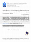 Research paper thumbnail of “Human Resource Management Theory and Practices in Small and Medium-Sized Enterprises (Smes) and Enterprises Performance in Pakistan”