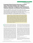 Research paper thumbnail of Evaluating Patient-Centered Outcomes in Clinical Trials of Procedural Sedation, Part 1 Efficacy: Sedation Consortium on Endpoints and Procedures for Treatment, Education, and Research Recommendations