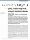 Research paper thumbnail of Distinct activation modes of the Relaxin Family Peptide Receptor 2 in response to insulin-like peptide 3 and relaxin