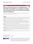 Research paper thumbnail of Effects of larval exposure to sublethal doses of Bacillus thuringiensis var. israelensis on body size, oviposition and survival of adult Anopheles coluzzii mosquitoes