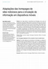 Research paper thumbnail of Adaptações das homepages de sites noticiosos para a circulação de informação em dispositivos móveis