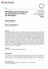 Research paper thumbnail of Whistleblowing, Parrhesia and the Contestation of Truth in the Workplace