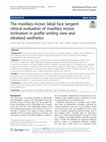 Research paper thumbnail of The maxillary incisor labial face tangent: clinical evaluation of maxillary incisor inclination in profile smiling view and idealized aesthetics