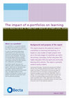 Research paper thumbnail of The impact of e-portfolios on learning