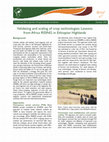 Research paper thumbnail of Validating and scaling of crop technologies: Lessons from Africa RISING in Ethiopian Highlands