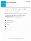 Research paper thumbnail of A Bourdieusian analysis exploring the meaning of sport for young women from refugee backgrounds in an Australian state high school