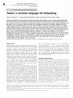 Research paper thumbnail of Toward a common language for biobanking