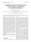 Research paper thumbnail of Psychological Contracts, Work Behaviour and Turnover Intention in the Hong Kong Telecommunications Industry