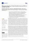 Research paper thumbnail of Therapeutic Targeting of Protein Disulfide Isomerase PDIA1 in Multiple Myeloma