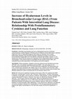 Research paper thumbnail of Increase of Hyaluronan Levels in Bronchoalveolar Lavage (BAL) From Patients With Interstitial Lung Disease: Relationship With Proinflammatory Cytokines and Lung Function