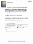 Research paper thumbnail of The impact of socially-accountable, community-engaged medical education on graduates in the Central Philippines: Implications for the global rural medical workforce