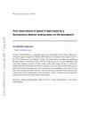 Research paper thumbnail of First observations of speed of light tracks by a fluorescence detector looking down on the atmosphere