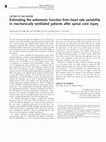 Research paper thumbnail of Estimating the autonomic function from heart rate variability in mechanically ventilated patients after spinal cord injury