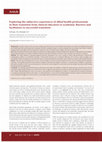 Research paper thumbnail of Exploring the subjective experiences of allied health professionals in their transition from clinical educators to academia: Barriers and facilitators to successful transition