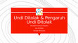 Research paper thumbnail of Undi Ditolak dan Pengaruh Undi Ditolak