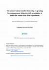 Research paper thumbnail of The conservation benefit of mowing vs grazing for management of species-rich grasslands: a multi-site, multi-year field experiment