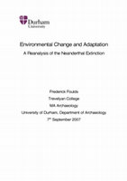 Research paper thumbnail of Environmental Change and Adaptation: A Reanalysis of the Neanderthal Extinction