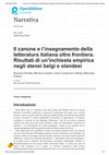 Research paper thumbnail of Natalie Dupré, Monica Jansen, Inge Lanslots e Maria Bonaria Urban, "Il canone e l’insegnamento della letteratura italiana oltre frontiera. Risultati di un’inchiesta empirica negli atenei belgi e olandesi",  Narrativa 38 (2016): 55-76.