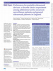 Research paper thumbnail of Preferences for portable ultrasound devices: a discrete choice experiment among abdominal aortic aneurysm surveillance patients and general ultrasound patients in England