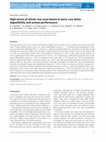 Research paper thumbnail of High levels of whole raw soya beans in dairy cow diets: digestibility and animal performance