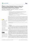 Research paper thumbnail of Adoption of micro-mobility solutions for improving environmental sustainability: Comparison among transportation systems in urban contexts