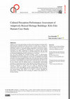 Research paper thumbnail of Cultural Perception Performance Assessment of Adaptively Reused Heritage Buildings: Kilis Eski Hamam Case Study