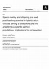 Research paper thumbnail of Sperm motility and offspring pre- and posthatching survival in hybridization crosses among a landlocked and two anadromous Atlantic salmon populations: implications for conservation