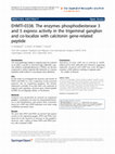 Research paper thumbnail of EHMTI-0338. The enzymes phosphodiesterase 3 and 5 express activity in the trigeminal ganglion and co-localize with calcitonin gene-related peptide