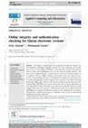 Research paper thumbnail of Online Integrity and Authentication Checking for Quran Electronic Versions