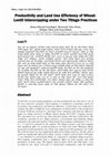 Research paper thumbnail of Productivity and Land Use Efficiency of Wheat-Lentil Inter-cropping under Two Tillage Practices