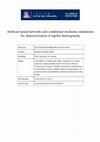 Research paper thumbnail of Artificial neural networks and conditional stochastic simulations for characterization of aquifer heterogeneity