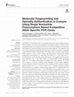 Research paper thumbnail of Molecular Fingerprinting and Hybridity Authentication in Cowpea Using Single Nucleotide Polymorphism Based Kompetitive Allele-Specific PCR Assay