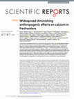 Research paper thumbnail of Widespread diminishing anthropogenic effects on calcium in freshwaters