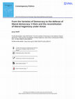 Research paper thumbnail of From the Varieties of Democracy to the defense of liberal democracy: V-Dem and the reconstitution of liberal hegemony under threat