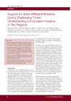 Research paper thumbnail of Support for Sister-Affiliated Ministries During Challenging Times: Understanding a Foundation Initiative in Two Regions