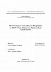 Research paper thumbnail of Morphological and optical properties of SiON thin films for photovoltaic applications