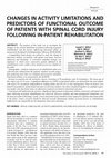 Research paper thumbnail of Cnages in activity limitations and predictors of functional outcome of patients with spinal cord injury following in patient rehabilitation