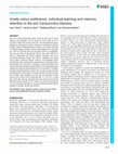 Research paper thumbnail of Innate colour preference, individual learning and memory retention in the ant Camponotus blandus