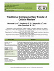 Research paper thumbnail of Traditional Complementary Foods: A Critical Review