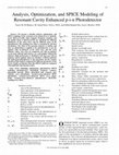 Research paper thumbnail of Analysis, optimization, and spice modeling of resonant cavity enhanced p-i-n photodetector