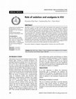 Research paper thumbnail of Role of sedation and analgesia in ICU