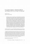 Research paper thumbnail of Leveraging Legitimacy: Institutional Work and Change in the Case of Same-Sex Marriage 1