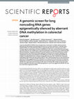 Research paper thumbnail of A genomic screen for long noncoding RNA genes epigenetically silenced by aberrant DNA methylation in colorectal cancer